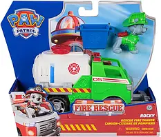 Paw Patrol Fire Rescue Rocky Щенячий патруль пожежна рятувальна місія рятувальний автомобіль з водієм Роккі