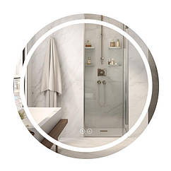 Дзеркало Qtap Mideya (MI6) R900 з LED-підсвічуванням Touch, з антизапотіванням, димером, рег. яскравості QT2078NCR9090W