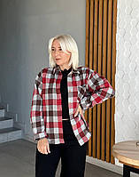 Жіноча сорочка в клітинку сірий квадрат, L 107