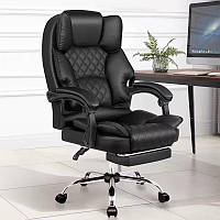 Офісне крісло до 150 кг з масажною подушкою та підставкою для ніг Master Prestige KO42CZ Premium чорне (д.О)