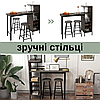 Барний стіл зі стільцями Costway Bistro з тримачем винних келихів коричневий, фото 10