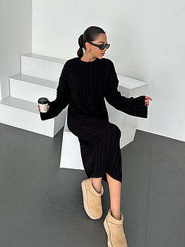 Сукня міді з м’якого трикотажу 42-48 чорний