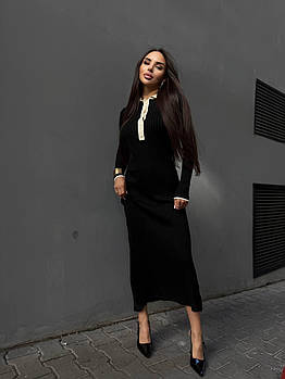 Мінімалістична сукня-поло з трикотажу 42–48 чорний