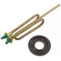 Тен фланцевий + прокладка для бойлера Ariston 65122210 1500W (мідний) L=260mm фланець 48mm (під анод M5)