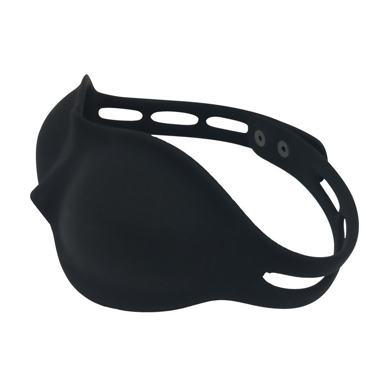 Бондажна маска, маска на очі Molding Eyepatch Bdsm4u силіконова чорна з регульованим розміром, фото 1