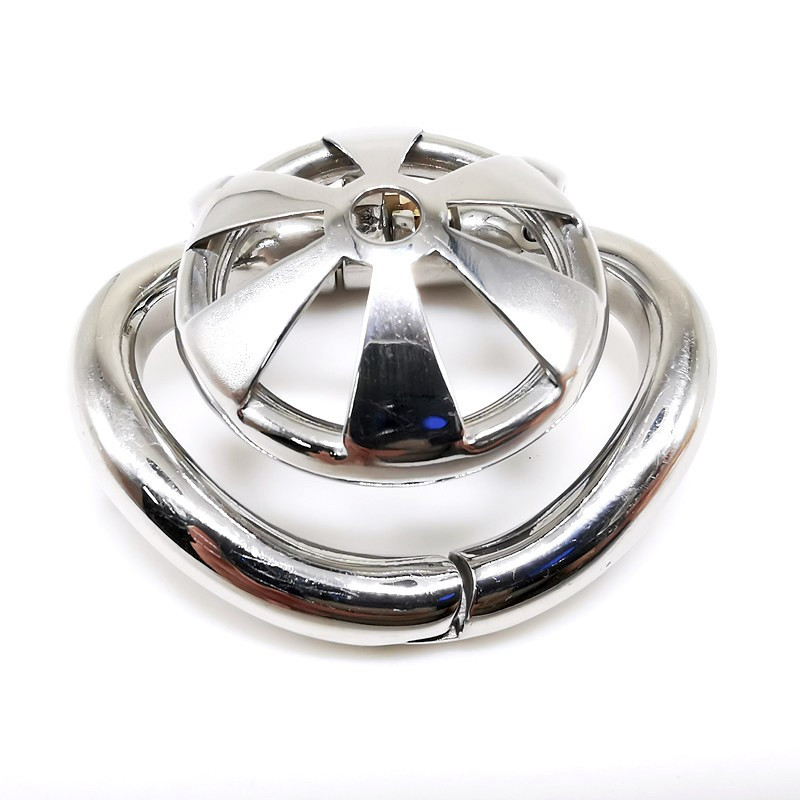 Пояс вірності чоловічий, сталевий клітка ZS146 30мм довжина, 32мм діаметр, фото 1