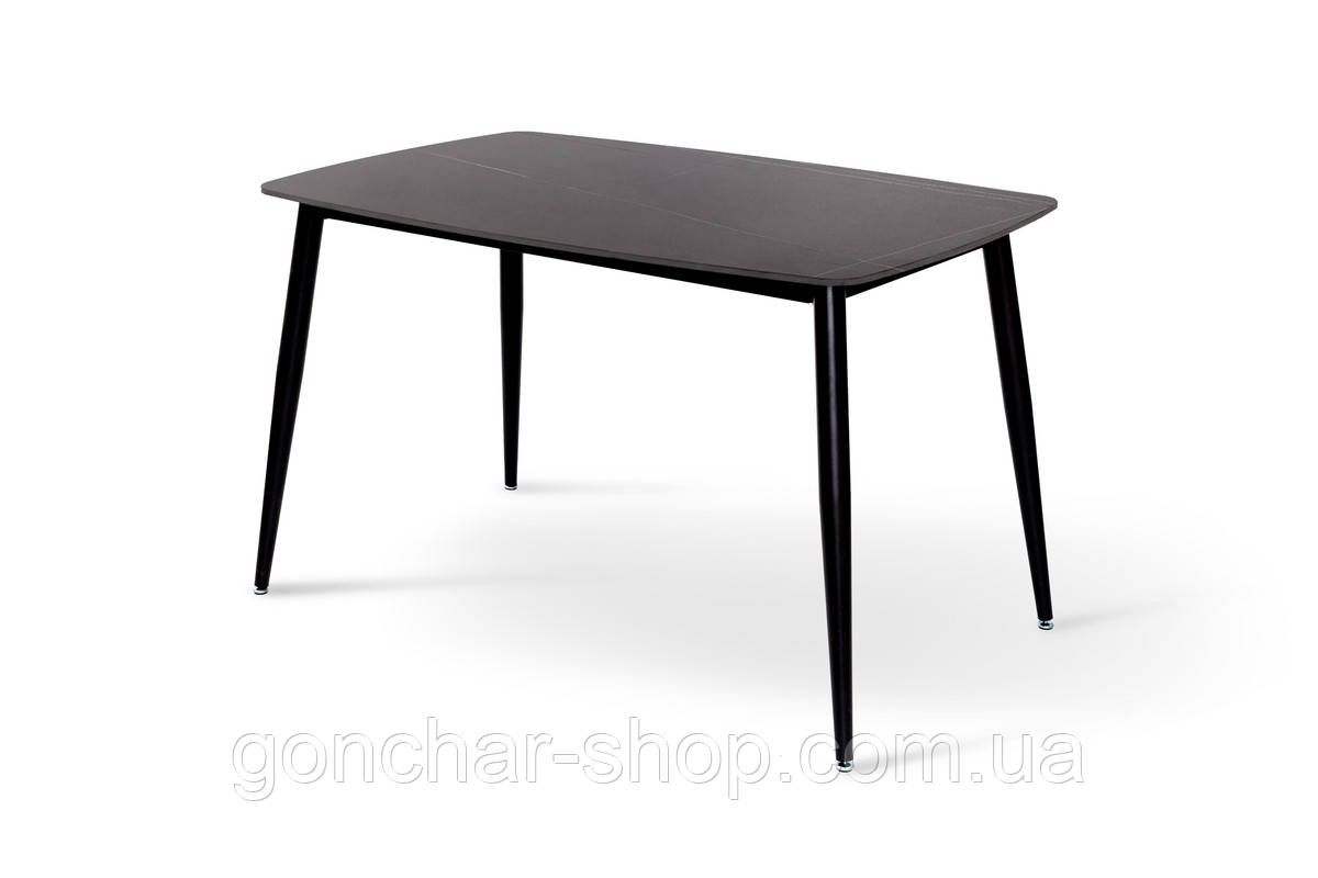 Стіл КИПАРИС 120*80, чорний/ чорний мармур, фото 1