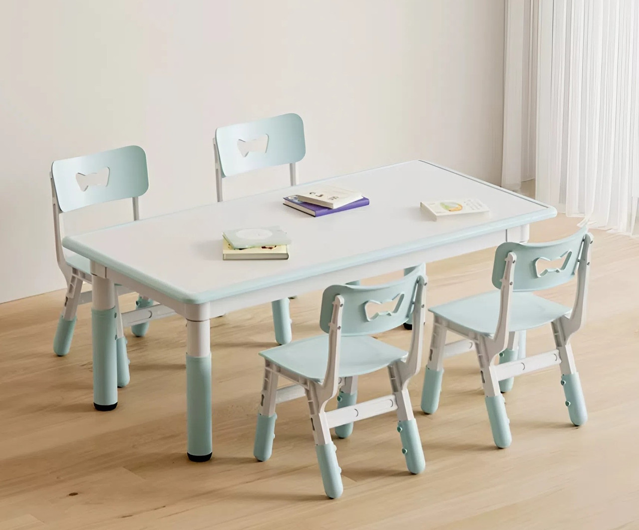 Регульований столик з мольбертом Terrio і 4 стільці ( Бірюзовий)