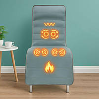 Масажний матрац із підігрівом full body massage mattress Сірий, масажна накидка з підігрівом на стілець ліжко
