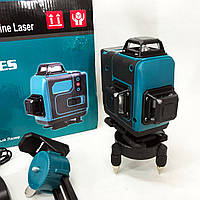 Рівень лазерний лінійний нівелір акумуляторний Laser 4D, 16 ліній, робоча відстань 30м, у валізі VF-46