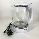 Електрочайник скляний з підсвічуванням стильний, Стильний чайник з підсвічуванням QU-64, фото 7