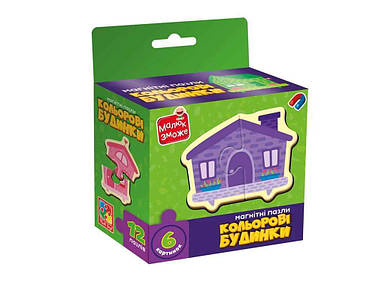Гра розвиваюча Кольорові будинки пазли магнітні VT1733-03 ТМ VLADI TOYS