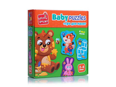 Гра розвиваюча Лісові звірі пазли картонні VT1722-26 ТМ VLADI TOYS