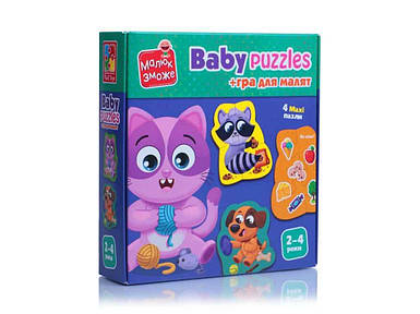 Гра розвиваюча Хатні улюбленці пазли картонні VT1722-25 ТМ VLADI TOYS