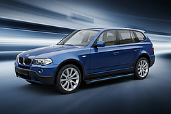 Бокові пороги Maya Blue (2 шт., Алюміній) для BMW X3 E-83 2003-2010 рр