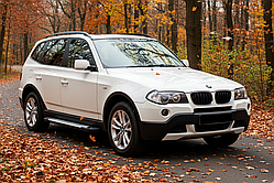 Бокові пороги Allmond Grey (2 шт., Алюміній) для BMW X3 E-83 2003-2010 рр