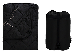 Ковдра тактична кемпінгова з чохлом  Night Forest 150 × 200 см KT7001016 - з кнопками для використання під пончо solve