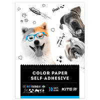 Популярний! Кольоровий папір Kite А5 самоклейкий Dogs 10 аркушів/10 кольорів (K22-294) - Краща якість тільки на Nukleon.com.ua