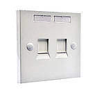 Рамка 86х86 під два модулі KeyStone, зі шторкою, біла