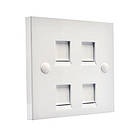 Рамка 86х86 під чотири модулі KeyStone, зі шторкою