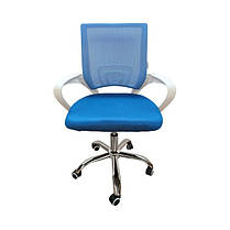 Офісне / комп'ютерне крісло Bonro 619 синє тканинне з регулюванням висоти сидіння для дому, школяра, підлітка, офісу, фото 4