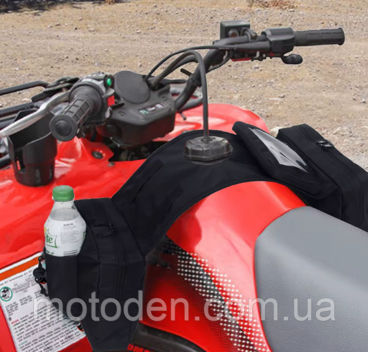 Сумка під кришку бензобака для квадроциклу ATV мото чорна 600D водостійка, фото 1
