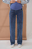 Джинси для вагітних широкі straight fit для майбутніх мам з регульованим поясом S (44) Kloe Юла Мама синій, фото 4