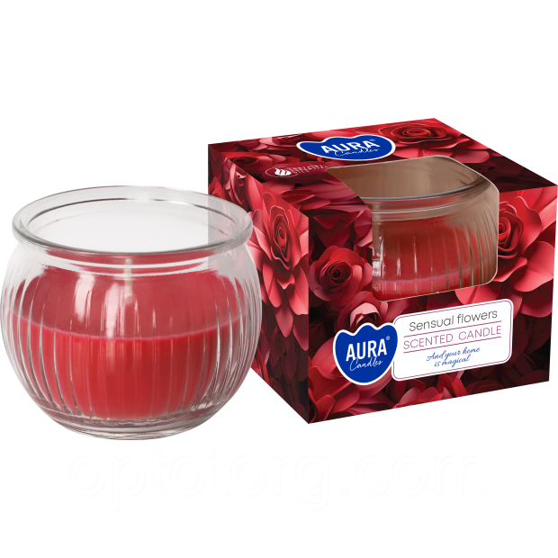 Свічки ароматизовані в склянках Bispol Sensual flowers, фото 1