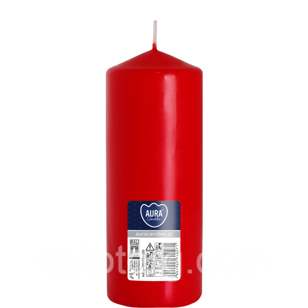 Свічка стовпчик червоний Bispol 60/150 мм 48 годин, фото 1