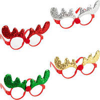 Від 12 шт. Окуляри новорічні "Ріжки з пайєтками" 2515 купити дешево оптом в інтернет-магазині