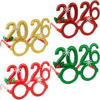 Від 12 шт. Окуляри новорічні "2026" 2517 купити дешево оптом в інтернет-магазині