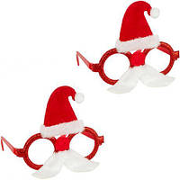 Від 12 шт. Окуляри новорічні "Вусатий Санта" 2523 купити дешево оптом в інтернет-магазині