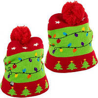 Шапка Новорічна "Гірлянда" з LED підсвічуванням HH-1 купити дешево оптом в інтернет-магазині