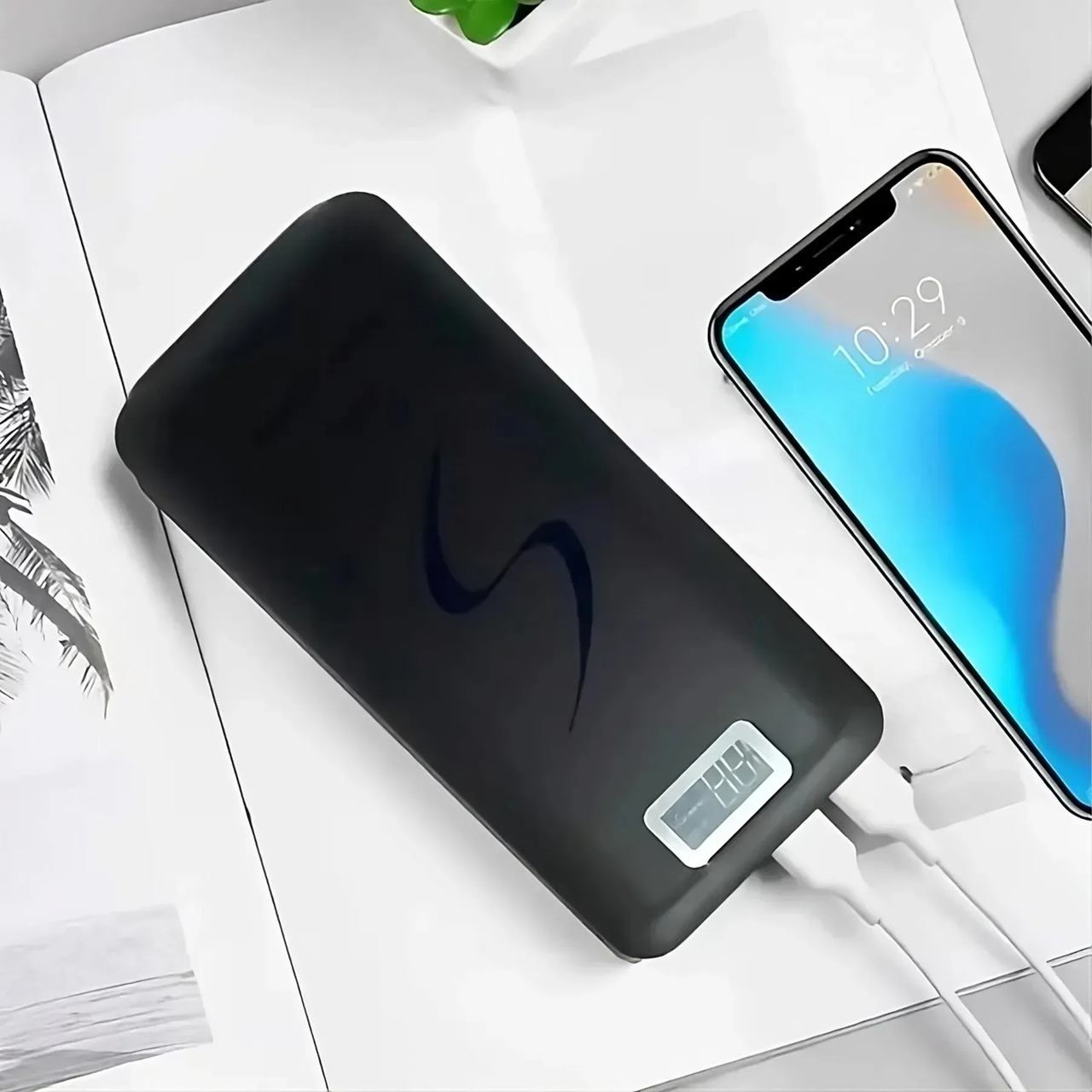 Мобільне заряджання Power Bank+LCD 30000mah (реальна ємність 9600), фото 1