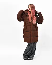 Зимовий  подовжений теплий фірмовий пуховик для дівчаток