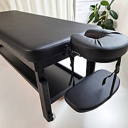 Дерев'яний масажний стіл з регулюванням висоти (220*70*h69-94см) КР-9 Black кушетка масажна