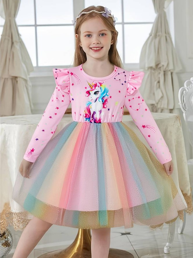 Гарне плаття для дівчинки з єдинорогом, фото 1
