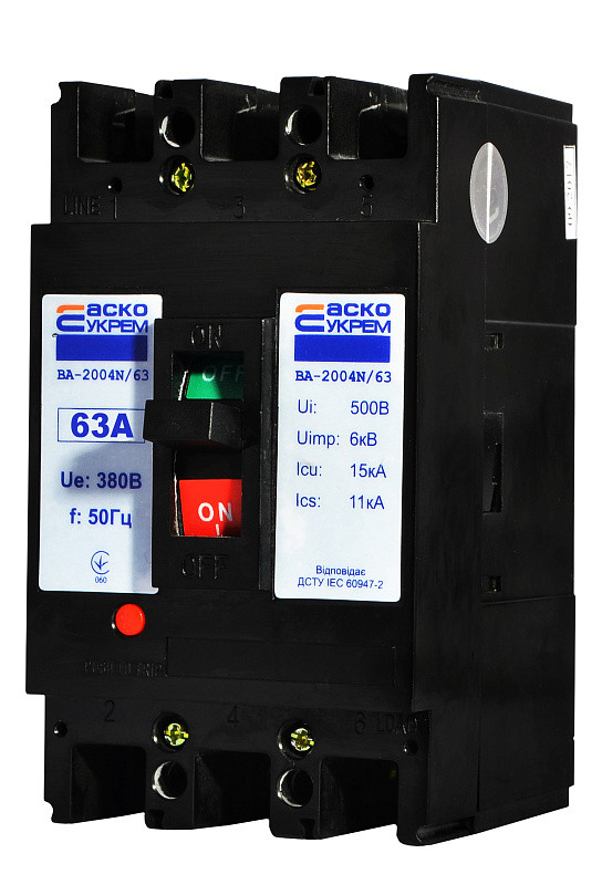 Автоматичний вимикач УКРЕМ ВА-2004N/63 3р 63А АСКО силовой, фото 1