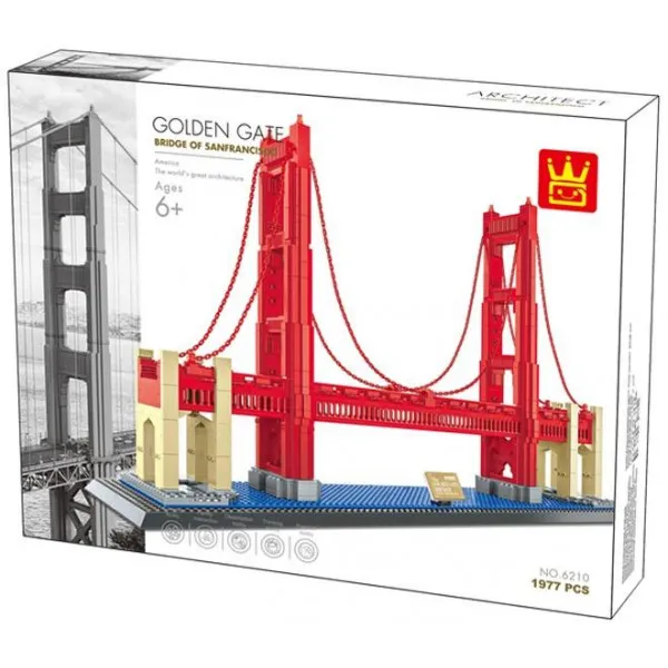Дитячий конструктор Wange Архітектура Міст Золота Брама США, The Golden Gate Bridge 1977 деталь (6210), фото 1