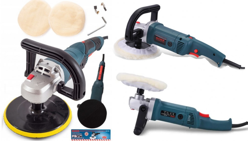 Поліровщик кузова BX-992 2350 Вт, 6 швидкостей, 180 мм, М14, антивібрація, з комплектом аксесуарів, фото 1