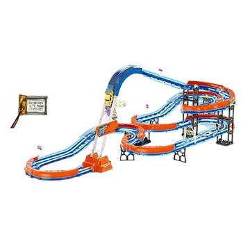 Трек (87 елементів, машинка із вбудованим акумулятором, підсвічування, світиться у темряві, трюки) 89997