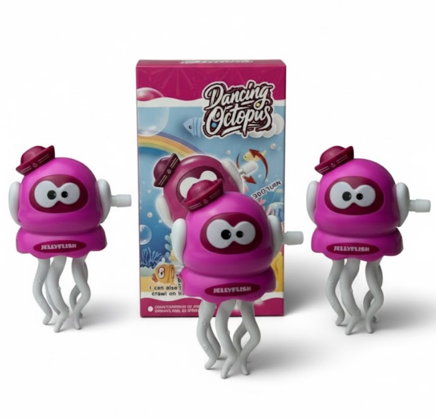 Інтерактивні іграшки Dancing Octopus Танцюючий Восьминіг 11 см Рожевий 3 шт., фото 1