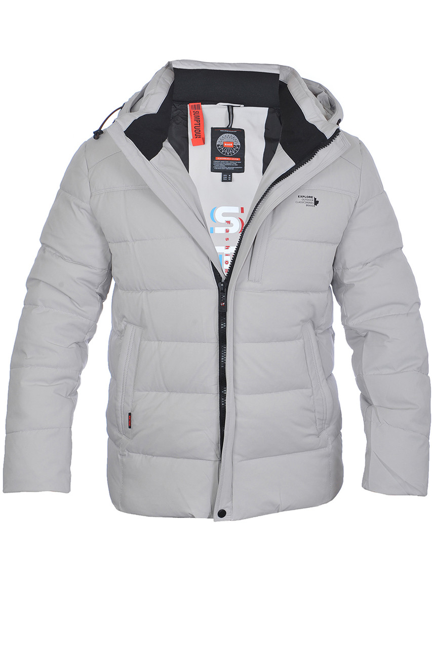 Куртка зимова чоловіча Bihor 25-B-442 світло-сіра
