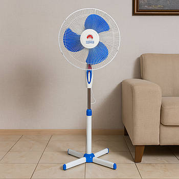 Підлоговий вентилятор 16'' Domotec MS 1619, 3 режими швидкості / Безшумний вентилятор з таймером