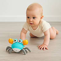 Інтерактивна іграшка краб музична для дітей 23 см, що танцює зі світловими ефектами та обходом перешкод