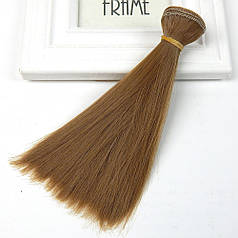 Волосся для ляльок, треси, прямі, 15 см, колір №44