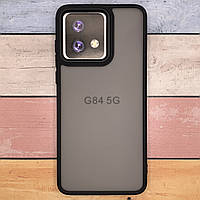 Чохол для Motorola Moto G84 5G протиударний, Soft Touch покриття, черный матовий Lyon Frosted