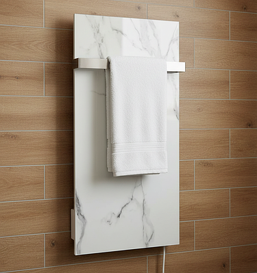 Керамічна рушникосушка Flyme 400TW (1R) білий мармур з програматором