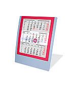 3-місячний настільний календар 2026 рік 7,5 х 13 см Elegance 5039 срібло/червоний