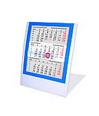 3-місячний настільний календар 2026 рік 7,5 х 13 см Elegance 5039 білий/синій